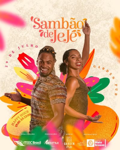 Com entrada gratuita, Sambo de Jej conta com shows de Sasminina e Santian