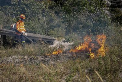 Bombeiros fazem ao preventiva para criar 'rea de escape' e conter incndios florestais