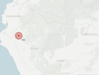 Terremoto de magnitude 7,5 atinge a Amaznia peruana