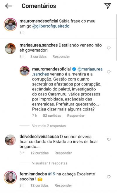 Mendes rebate internauta e elenca escndalos de corrupo de Emanuel