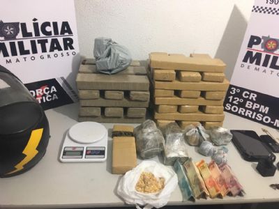 Polcia apreende mais de 30kg de droga em Sorriso
