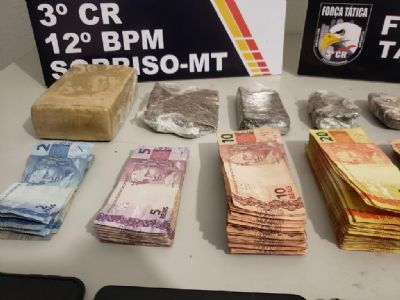 Quatro pessoas so detidas com maconha e mais de R$ 4 mil