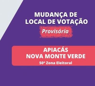 Locais de votao so alterados em Nova Monte Verde e Apiacs
